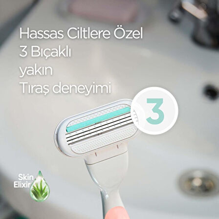 Gillette Venus Smooth Sensitive Tıraş Makinesi ve 2 Adet Yedek Başlık