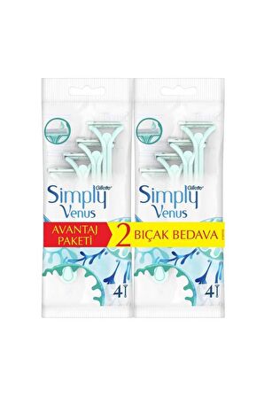 Gilette Simply Venüs 8'li Çift Bıçaklı Tüm Cilt Tipleri İçin Kullan At Tıraş Bıçağı