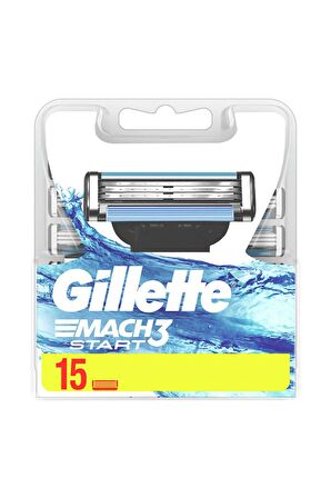Gillette Mach 3 Start 15'li 3 Bıçaklı Tüm Cilt Tipleri İçin Bıçak Yedeği
