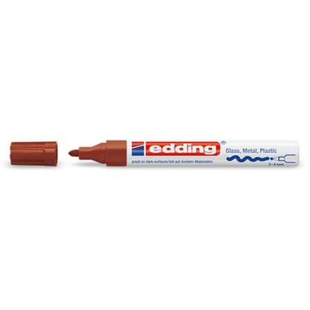 Edding Markör Boya Kalemi 2-4 Mm Yuvarlak Uçlu Kahverengi 750 (10 Lu Paket)