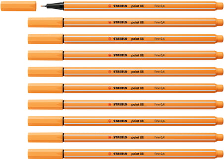 Stabilo Fineliner Point 88 İnce Keçe Uçlu Kalem 88 Point 0.4 Mm Papatya Turuncu 88/85 (10 Lu Paket)