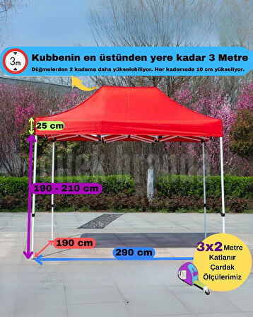 Reyo 3x2 Açık Yeşil Katlanabilir Makaslı Çardak Tente