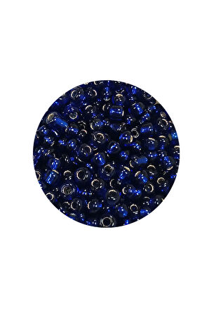 Dökme Cam Kum Boncuk (8/0) 3 mm - 20 Gram - Şeffaf Lacivert - BNC166