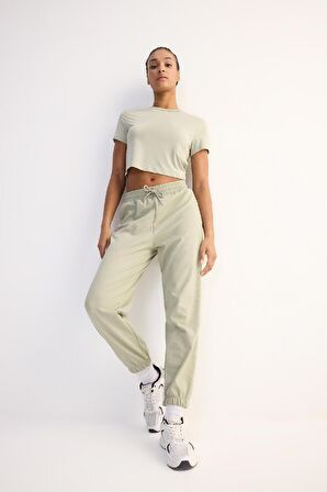 DeFactoFit Crop Bisiklet Yaka Basic Düz Sporcu Kısa Kollu Tişört D7295AX25SPKH513