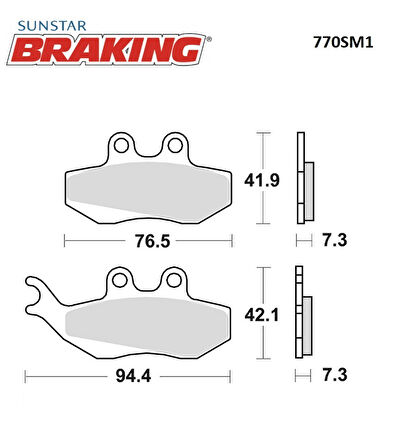 YARI METALİK FREN BALATASI / PIAGGIO / SKIPPER LX / 150cc / ÖN  / 2000-2001-2002-2003-2004-2005-2006