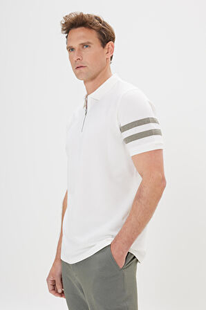 Slim Fit Dar Kesim %100 Pamuk Polo Yaka Tişört