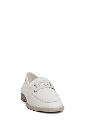 Mammamia D24ya-3235 Kadın Deri Casual Ayakkabı Bej