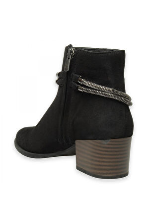 Mammamia D24Kb-4135 Günlük Topuklu Süet Siyah Kadın Bot