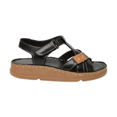 Mammamia D25ys-2440 Kadın Hakiki Deri Comfort Sandalet Siyah