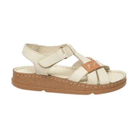 Mammamia D25ys-2440 Kadın Hakiki Deri Comfort Sandalet Kemik