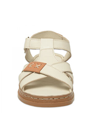 Mammamia D25Ys-2440 Günlük Krem Kadın Sandalet