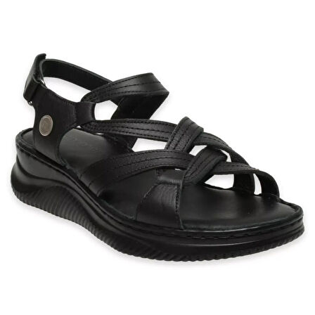 MAMMAMİA D25YS-2265 KALIN TABAN KADIN DERİ SANDALET