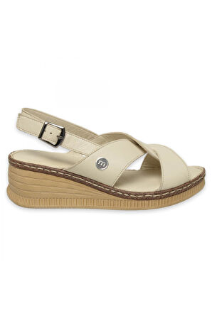 Mammamia D25Ys-2360 Günlük Krem Kadın Sandalet