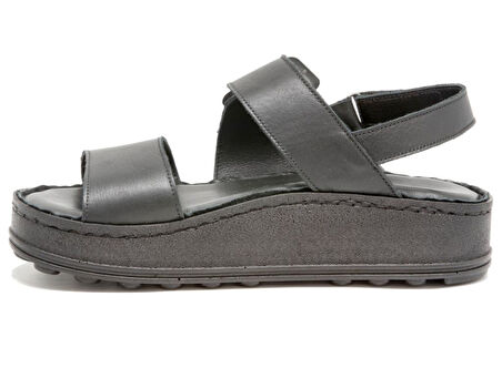 MAMMAMİA D25YS-2375 KALIN TABAN DERİ KADIN SANDALET