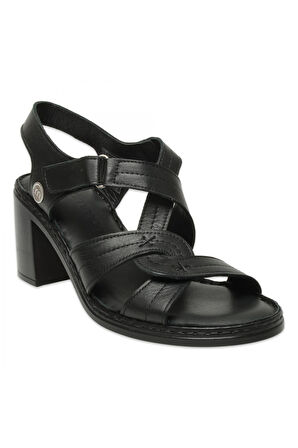 Mammamia D25Ys-2505 Günlük Topuklu Siyah Kadın Sandalet