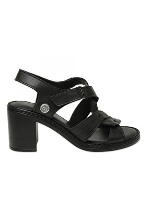Mammamia D25Ys-2505 Günlük Topuklu Siyah Kadın Sandalet
