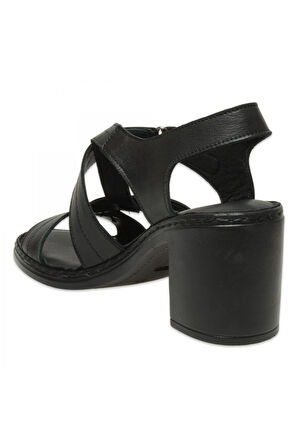 Mammamia D25Ys-2505 Günlük Topuklu Siyah Kadın Sandalet