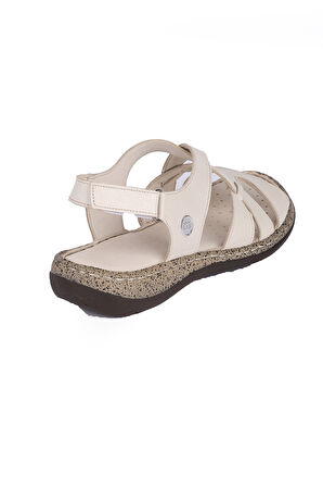 Mammamia D25ys-2535 Kadın Hakiki Deri Comfort Sandalet Bej