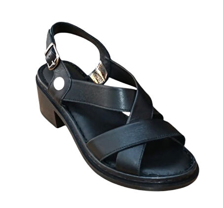 Mammamia D25ys-2560-lx Kadın Hakiki Deri Comfort Sandalet Siyah