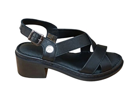 Mammamia D25ys-2560-lx Kadın Hakiki Deri Comfort Sandalet Siyah