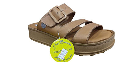 MAMMAMİA D25YT-1295 KALIN TABAN YUMUŞAK DERİ KADIN SANDALET