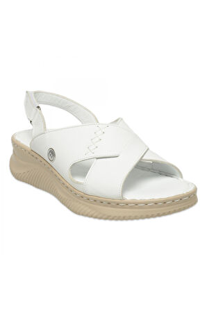 Mammamia D25Ys-2855 Günlük Beyaz Kadın Sandalet