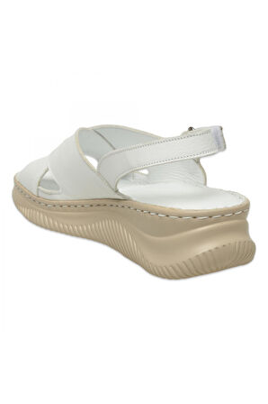 Mammamia D25Ys-2855 Günlük Beyaz Kadın Sandalet