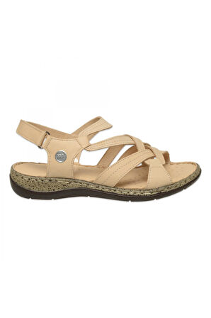 Mammamia D25Ys-2530 Günlük Bej Kadın Sandalet