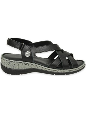Mammamia D25ys-2865 Kadın Hakiki Deri Comfort Sandalet Siyah
