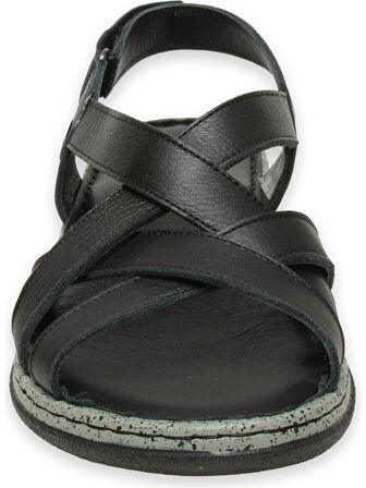 Mammamia D25ys-2865 Kadın Hakiki Deri Comfort Sandalet Siyah