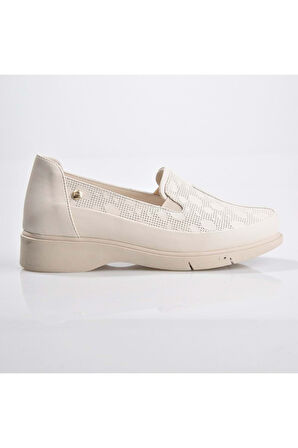 Mammamia D25ya-3630-b Kadın Hakiki Deri Casual Ayakkabı Krem