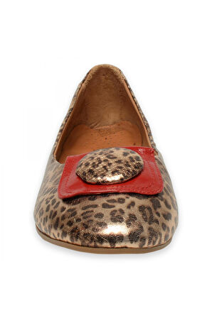 Mammamia D25Ya-7225 Günlük Leopar Kadın Babet