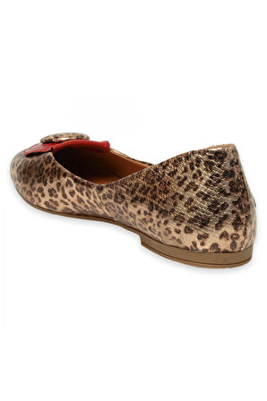 Mammamia D25Ya-7225 Günlük Leopar Kadın Babet