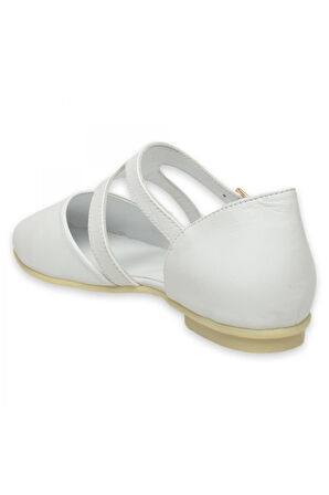 Mammamia D25Ya-885 Günlük Beyaz Kadın Babet