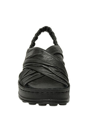 Mammamia D25ys-2865 Kadın Hakiki Deri Comfort Sandalet Siyah