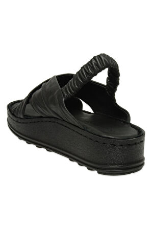 Mammamia D25ys-2865 Kadın Hakiki Deri Comfort Sandalet Siyah