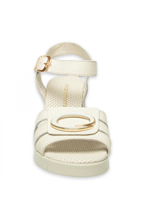 Mammamia D25Ys-2775 Günlük Krem Kadın Sandalet