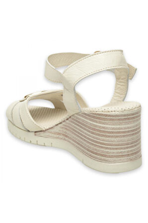Mammamia D25Ys-2775 Günlük Krem Kadın Sandalet