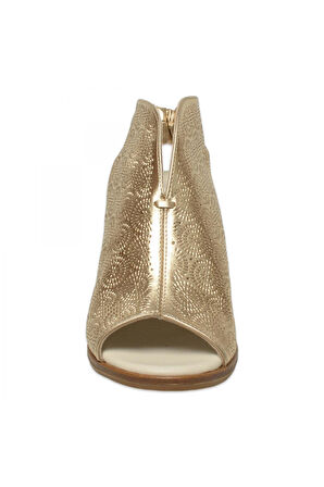 Mammamia D25Ys-2915 Günlük Kalin Topuklu Altın Kadın Sandalet