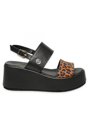 Mammamia D25Ys-2945Z Günlük Dolgu Topuklu Siyah Kadın Sandalet