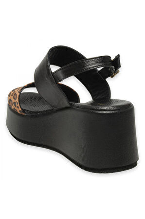 Mammamia D25Ys-2945Z Günlük Dolgu Topuklu Siyah Kadın Sandalet