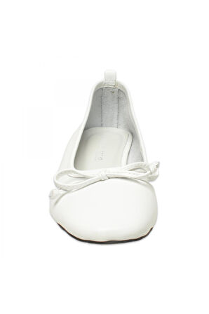 Mammamia D25Ya-810Z Günlük Beyaz Kadın Babet