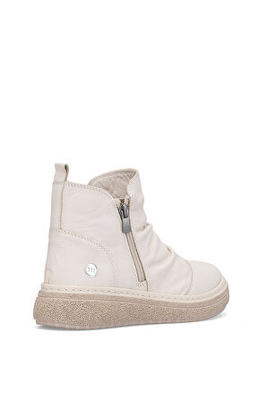 Mammamia D25kb-1005 - B Kadın Hakiki Deri Çift Fermuarlı Günlük Comfort Bot Kemik