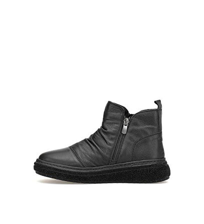 MAMMAMİA D25KB-1005 YUMUŞAK DERİ BÜZGÜLÜ KADIN BOT