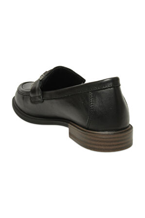 Mammamia D25ka-3415 Kadın Hakiki Deri Kısa Topuklu Günlük Casual Ayakkabı Siyah