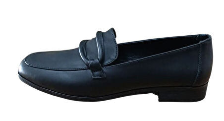 Mammamia D25ka-420 Kadın Hakiki Deri Kısa Topuklu Günlük Casual Ayakkabı Siyah