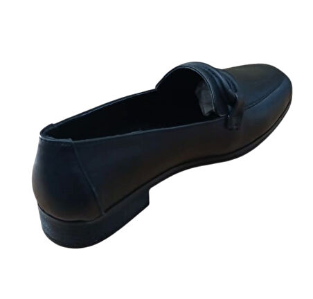 Mammamia D25ka-420 Kadın Hakiki Deri Kısa Topuklu Günlük Casual Ayakkabı Siyah