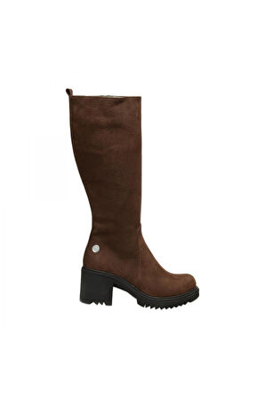 Mammamia D25Kc-2330 Kalin Topuklu Günlük Kahverengi Kadın Çizme