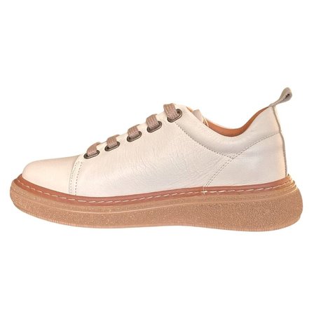 Mammamia D26YA-7750-B Krema Kadın Comfort Deri Ayakkabı