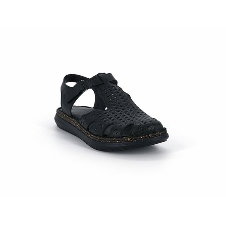 Mammamia D26ys-2750 Kadın Hakiki Deri Burun Kapalı Günlük Comfort Sandalet Siyah